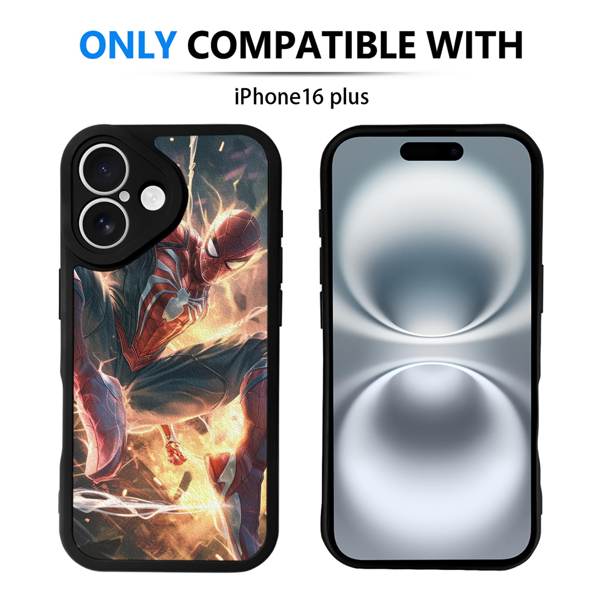 Spider Man スパイダーマン 【iPhone 16シリーズ対応】シリコンスマホケース（レザー調） 材質：シリコン